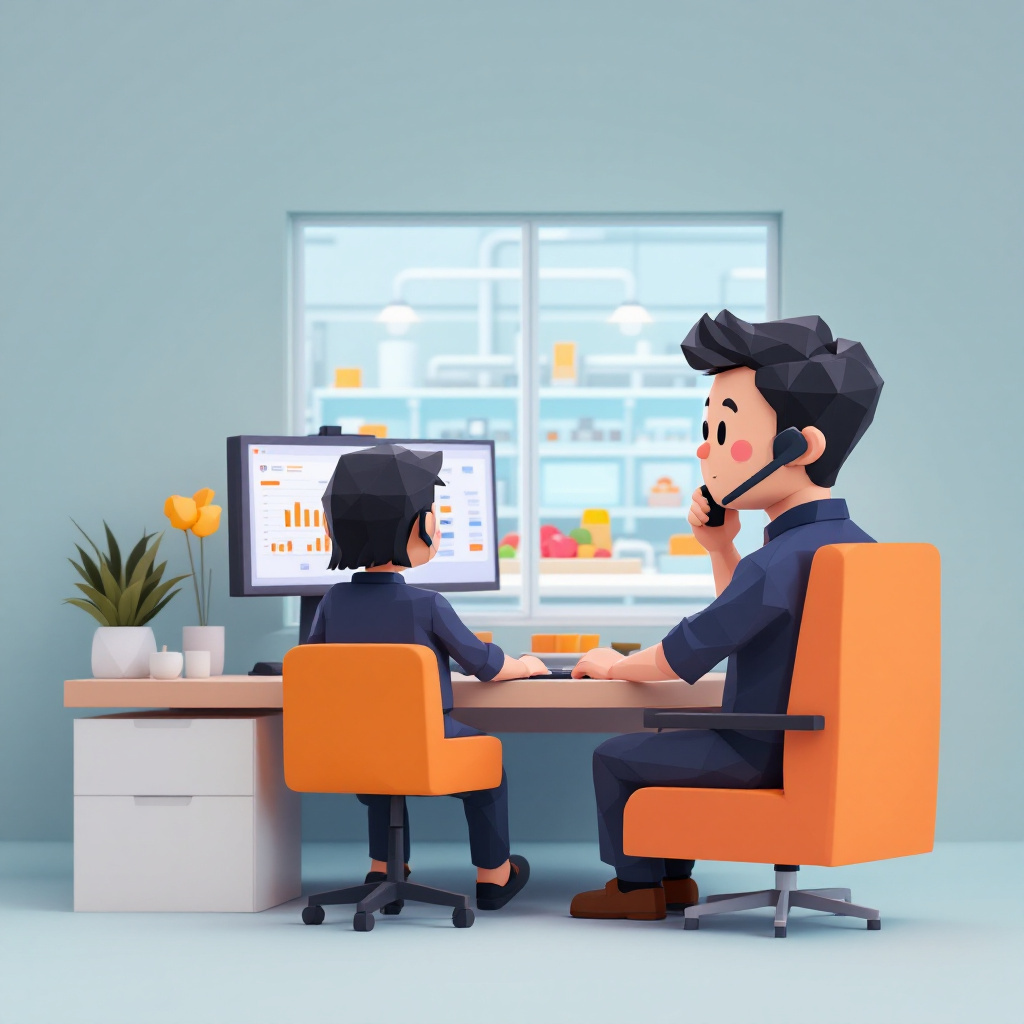 生産管理のキャラクターイラスト